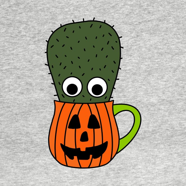 Cute Cactus Design #248: Small Cactus In Jack O Lantern Mug by DreamCactus